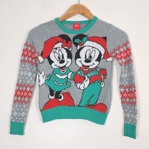 Kids Disney Mickey & Minnie Christmas Sweater Size 6-6X